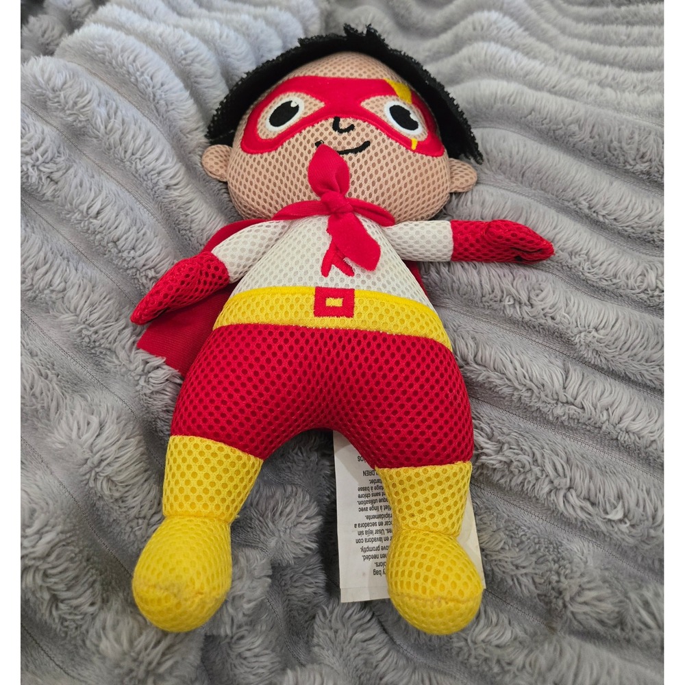 Ryans World Red Titan Plush Mesh Superhero Toy Red White Yellow 12" Pocket Watch